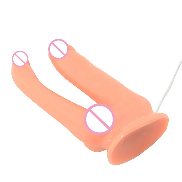 Vibrating Double Dildos Double Penetration Toy Realistic Penis Suction Cup Dildo Vibrator Sex Toys for Woman Sex Products