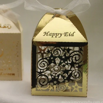 

2018 New ramadan happy eid customize laser cut mubarak favor chocolate boxes
