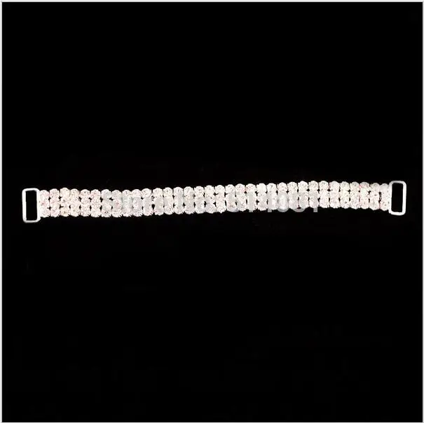 

Tangpan 12pcs 3 ROWS Crystal Rhinestone Bikini Connector Bag Buckle Shoes Chain Swimwear Swimsuit Bra Thongs G-String Decoration