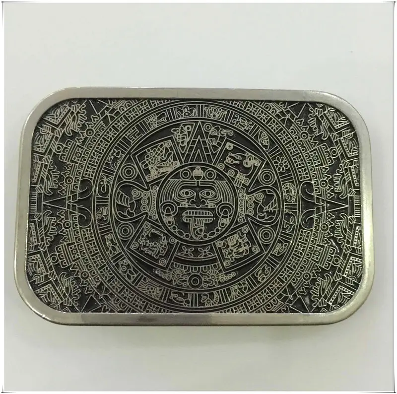 

Retail Skull Aztec calendar Zinc Alloy Buckles Men And Women Jeans Ancient Buckle Accessories Fit 4cm the belt