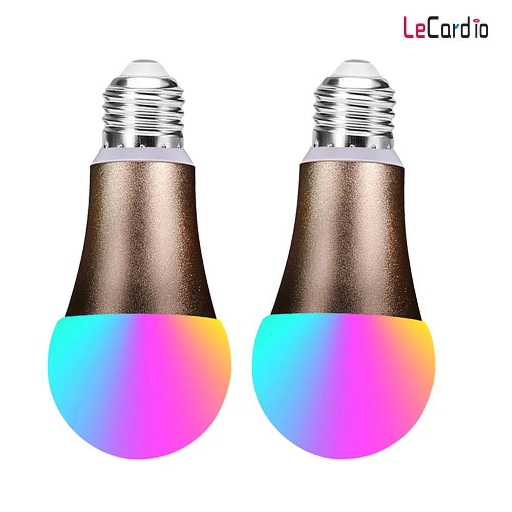 3PC LED Smart WiFi Light Bulb E27 E26 B22 Multicolor Dimmable Stage Lamp Voice Light Bulb Compatible Alexa Google Assistant