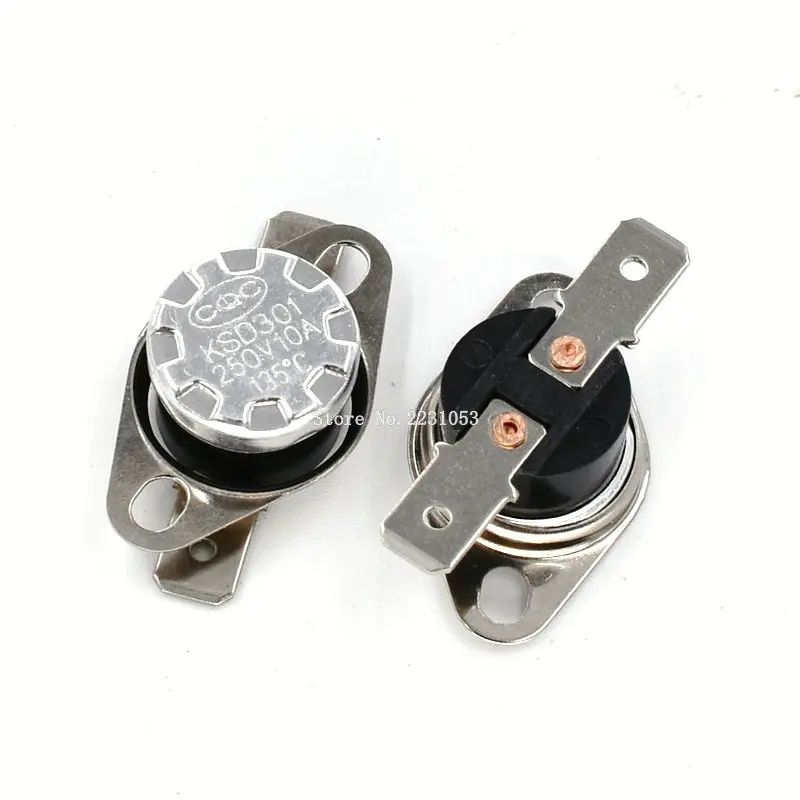 

2PCS/LOT KSD301 135 degree Normal Close NC Temperature Controlled Switch Thermostat 250V 10A