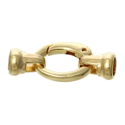 DoreenBeads Zinc Based Alloy Hook Clasps Oval Gold Color DIY Making Jewelry Gifts Findings (Fits 6mm Cord) 3.7cm x 1.5cm, 1 Set