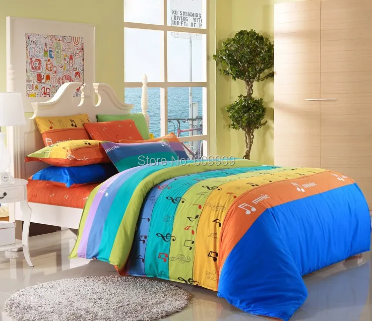 5 Pieces Music Notes Bedding Sets Twin/Full/Queen/King Music Note