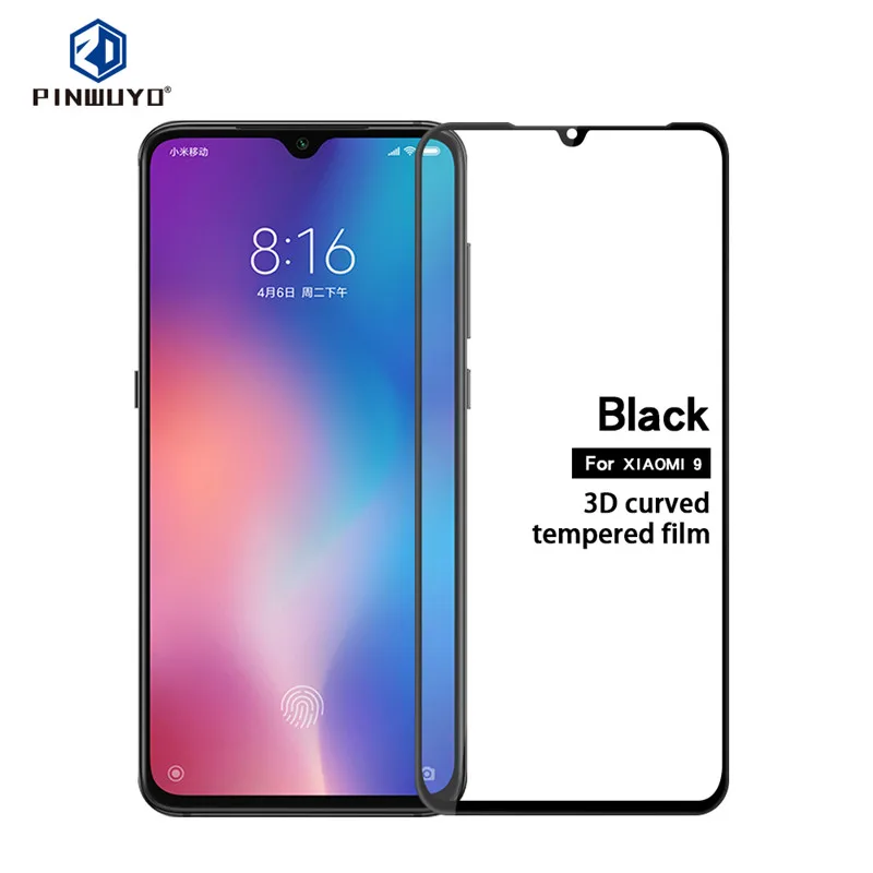 PINWUYO Xiaomi Mi 9 протектор экрана 6 39 дюймов стеклянная пленка 3D изогнутое Защитное
