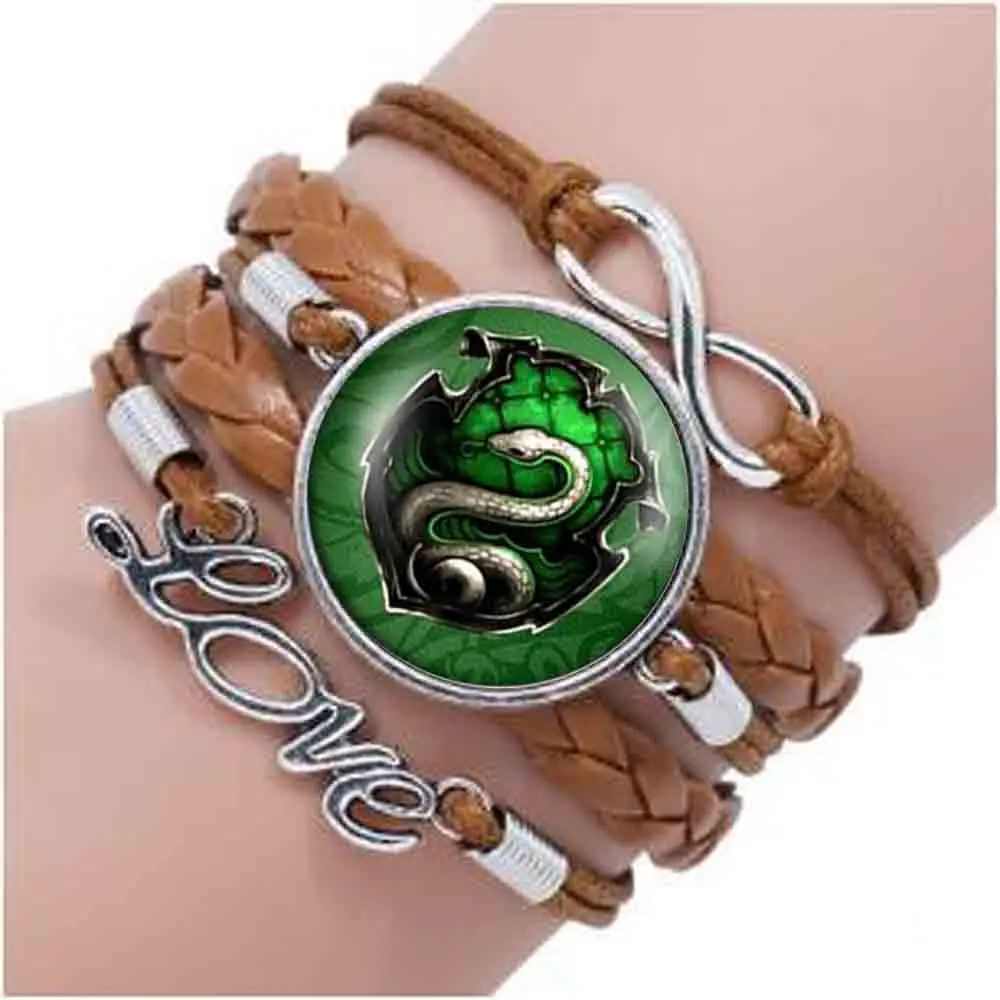 

us movie inspired bracelet death hallows chain Salazar Slytherin vintage steampunk snake bracelet locket women jewelry