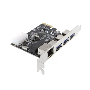 

1000M Gigabit Ethernet Network Card PCI-E Multi I/O Controller USB 3.0 3 Ports