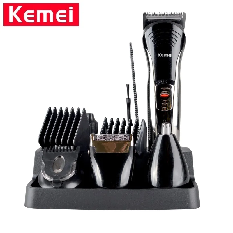  Kemei KM-590A 7 in 1 Multifunction Rechargeable Hair Clipper Shaver Razor Adjustable Hair Clipper S