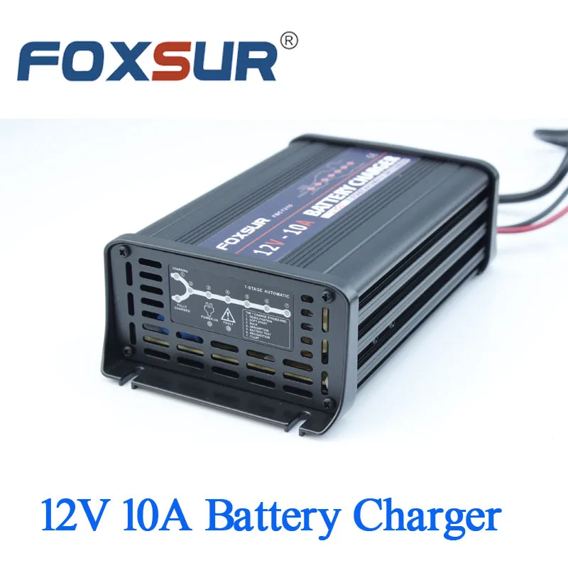  FOXSUR wholesale original 12V 10A 7-stage smart Lead Acid Battery Charger Car battery charger Input - 32922673250