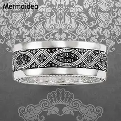 Золото Цвет Любовь Узел обручальные кольца 925 пробы серебро кольцо с цирконом Модные украшения модный подарок для Для женщин Для мужчин 2019
