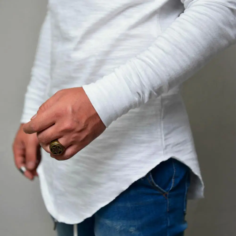 ZACOO/мужские осенние футболки с круглым вырезом и длинными рукавами, модные топы, футболка большого размера, 3 цвета, Длинные Стильные повседневные мужские футболки san0