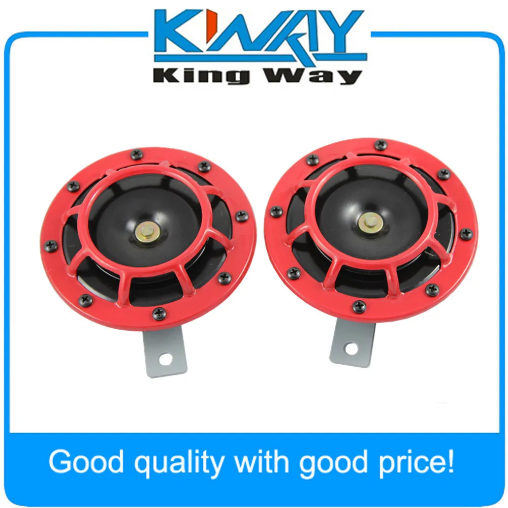 

RED SUPER LOUD GRILLE MOUNT COMPACT ELECTRIC BLAST TONE HORN KIT FOR 12V 2PC