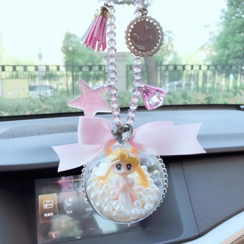 

CXZYKING Cute Anime Cartoon Sailor Moon Figure PVC Action Figure Car Hanging Pendant Decor Keychain Collectible Model Anime Toys