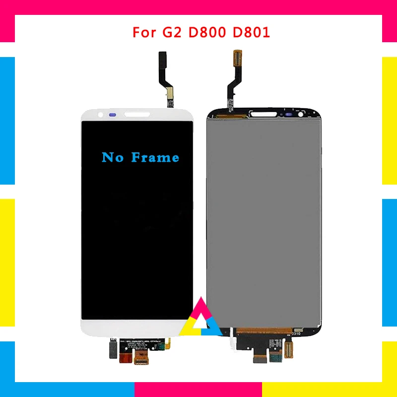 

5Pcs/lot LCD Display Screen With Touch Screen Digitizer Assembly For LG G2 D800 D801 D803 Black White No Frame or with Frame