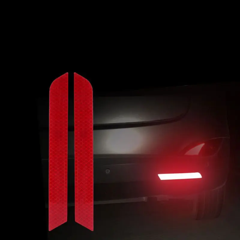 2 шт Универсальный Автомобильный задний багажник безопасности предупреждающий, светоотражающий светящийся задний светоотражатель бампер светящиеся наклейки