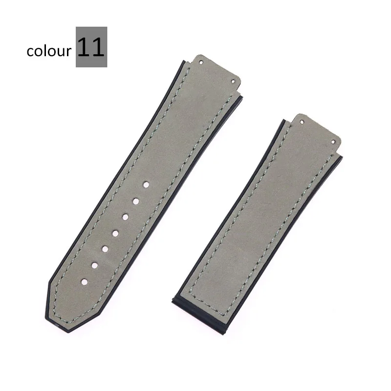 26mmx19mm leather and silicone matte straps fit the Hublot classic fusion series CHRONOGRAPH 45mm42mm watch band bracelet - Цвет ремешка: Многоцветный