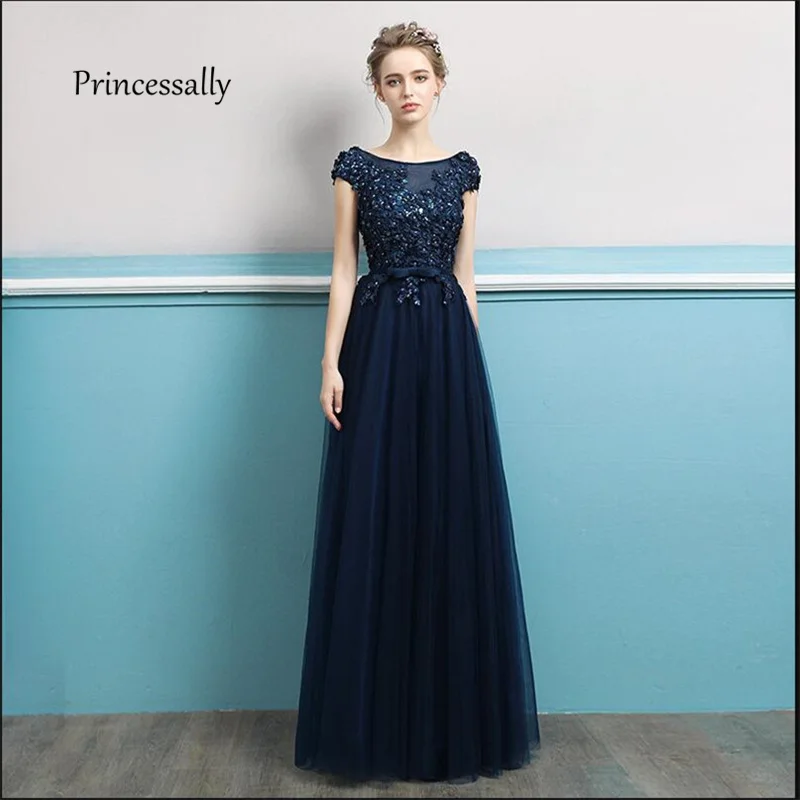 navy blue engagement dress