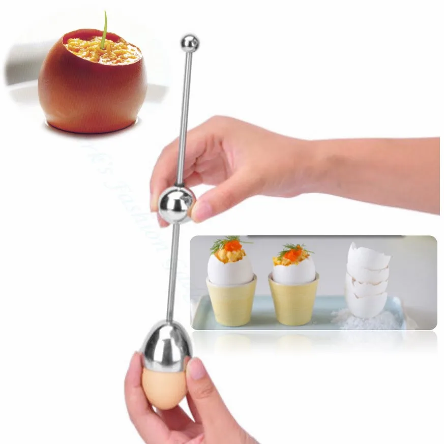 

Hot Kitchen Gadgets Stainless Steel Funny Egg Topper Shell Cutter Easy Open Boiled Egg Knocker Practical New Kitchen Tools