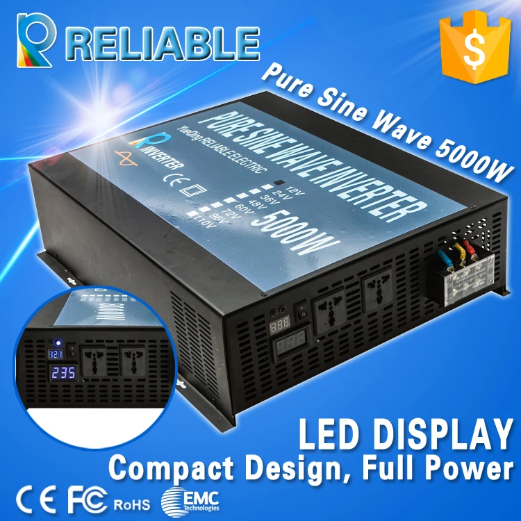 10000W Peak 5000W LED Display Off Grid DC to AC Converter True Pure
