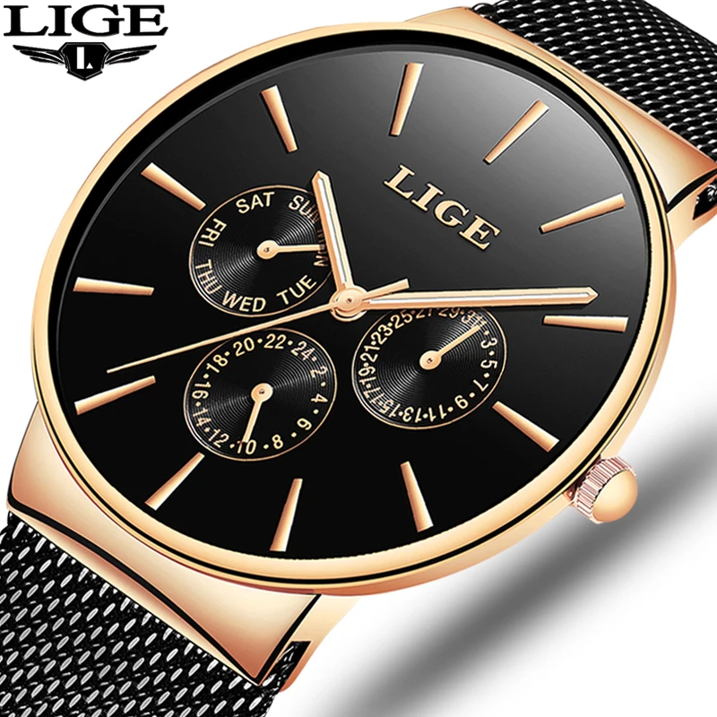 

LIGE NEW Men Watch Waterproof Date Calendar Analogue Wristwatches Mens Business Casual Quartz Watches For Man Clock Reloj Hombre