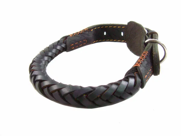 

8 shares soft leather braided dog collar medium-sized dog Alaskan gold Mao Demu