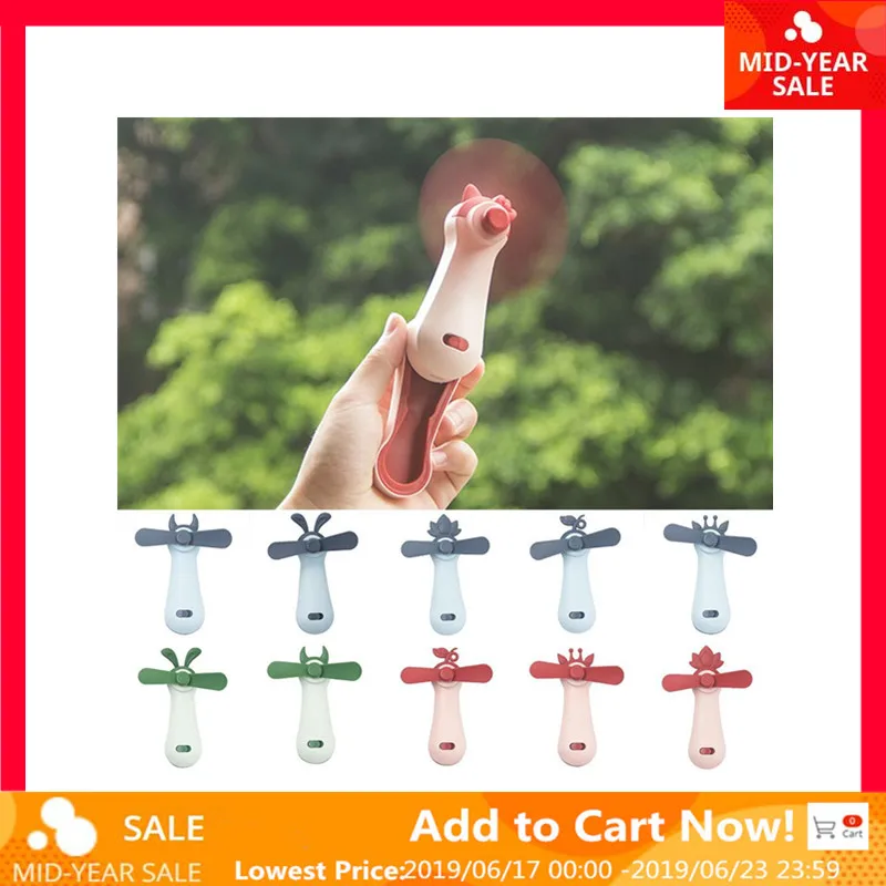 

Creative Mini Fan Cute Cartoon Foldable Handheld Double Vanes USB Cable Home, Office, Outdoor etc Charging Fan