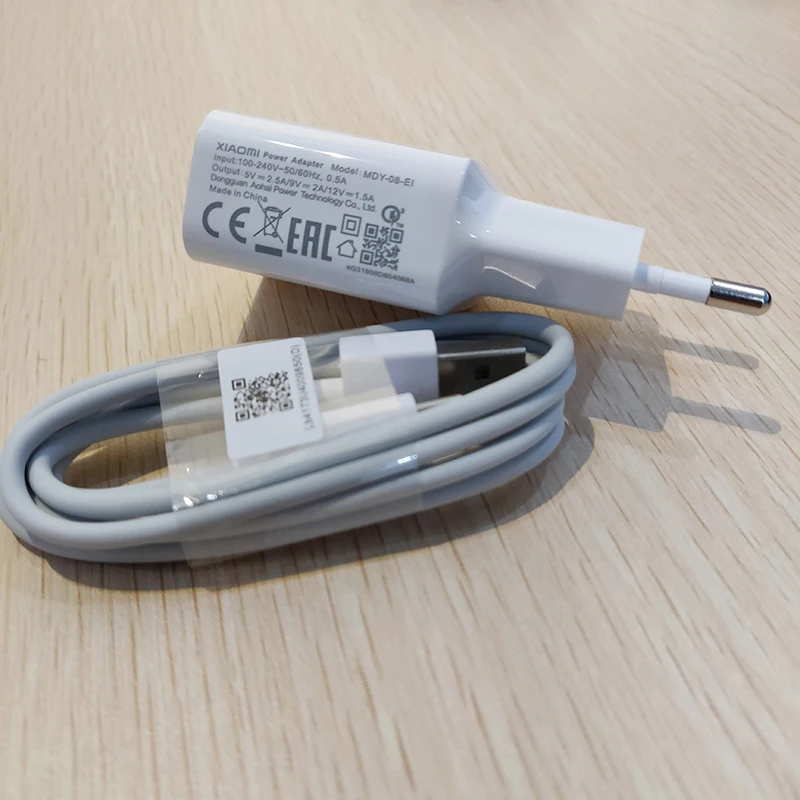 Для XIAOMI Зарядное устройство EU Plug QC3.0 Быстрая Зарядка адаптер 5В 2.5A/9V 2A, Тип C кабель для Mi 8 SE 6 A1 6X 5X 5C 5S микс Mix2 2S Note 2 3