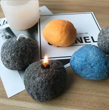 

Stone shape Scented Candle silicone mold Ins style aroma stone moulds DIY gift soap mold