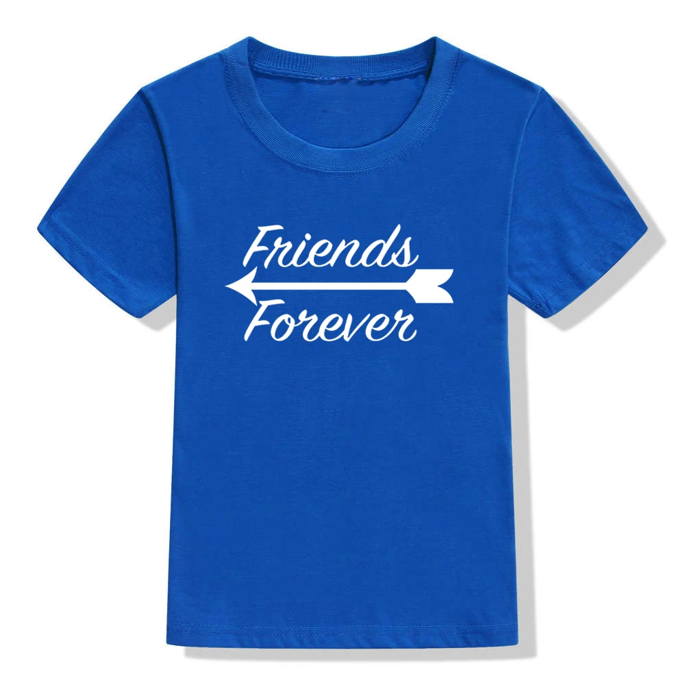 Футболка «Born Together& Friends Forever» для мальчиков и сестер; футболка с короткими рукавами для малышей; детская футболка; летняя одежда для близнецов - Цвет: 47Q8-KSTBU-