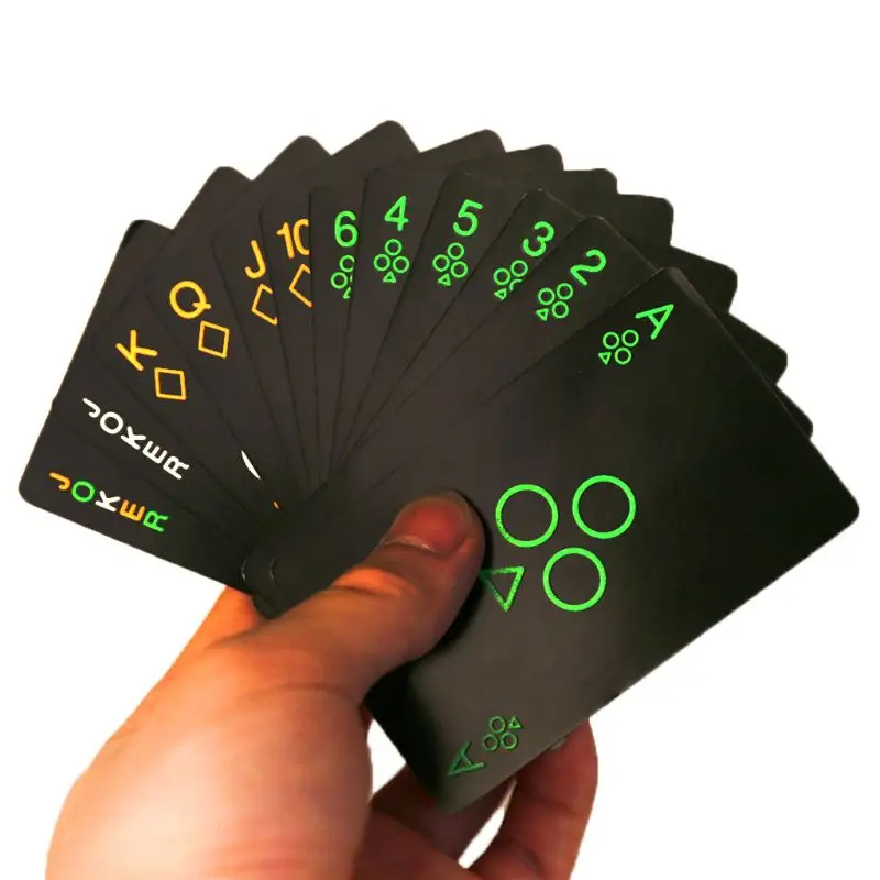 

Hot Black Luminous Poker Card Bar Party KTV Fluorescent Playing Cards Night Game