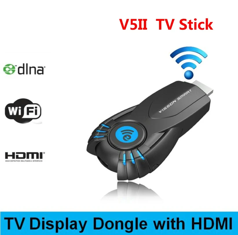 Качество V5II ТВ Stick Smart ТВ ключ HD Беспроводной приемник DLNA AirPlay Miracast oneanycasting PK Chromecast 2 для телефона ТВ