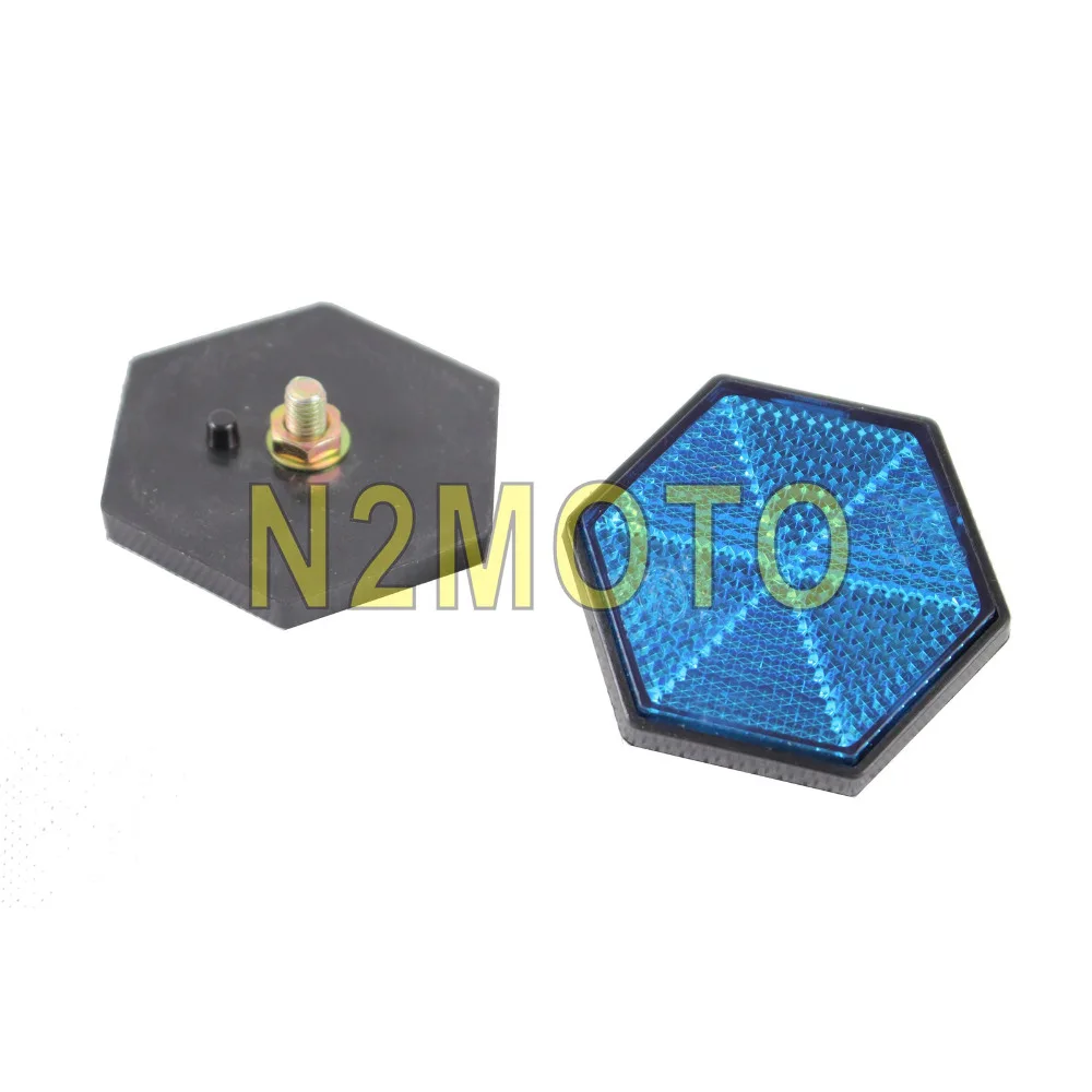 Reflector redondo rectangular para motocicleta, placa de advertencia de seguridad, pegatinas reflectantes para coche, ATV, maletero, Harley, Chopper, rojo, amarillo, azul