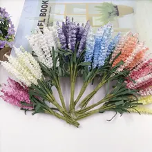 10pcs/PE Pure Lavender Artificial Flower Bouquet For Wedding Home Decoration Mariage flores artificiales Rosa Flowers Plants