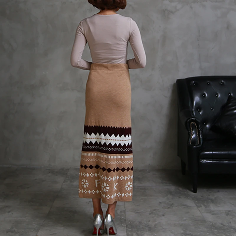 E Geométrica Mujeres Invierno xl De Largo Gratis Cintura Alta Vintage Envío S Rectos Stretch Faldas Maxi Moda Otoño 2018 Nueva q0xU1fw