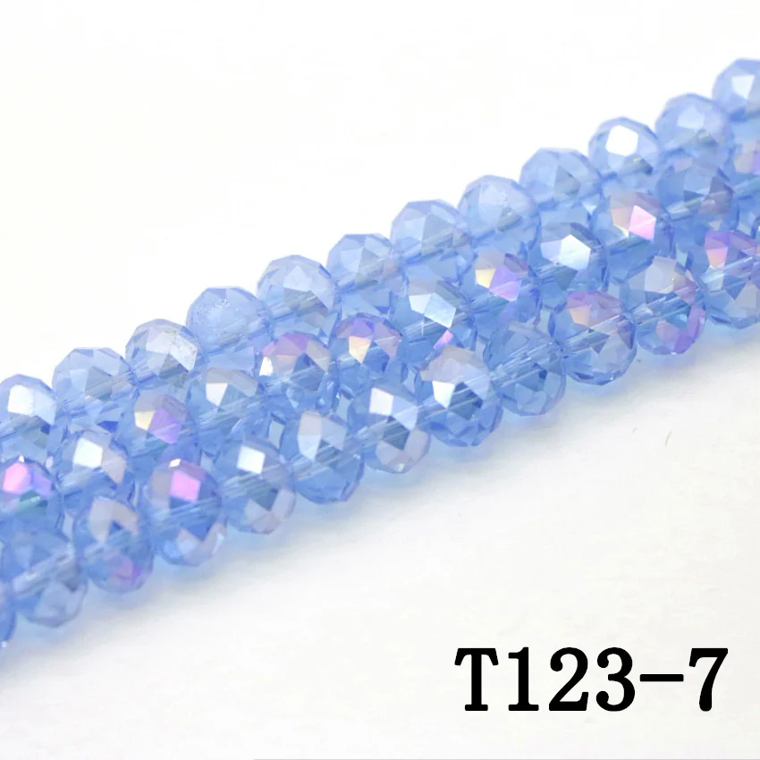 7 Natural sky blue crystal jade bead necklace bracelet chalcedony DIY fashion woman man general (4)(1)