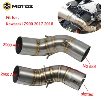 

ZS MOTOS Kawasaki Z900 2017 2018 Motorcycle Exhaust Pipe Middle Link Pipe Full System Connect Pipe Fit 51mm Exhaust