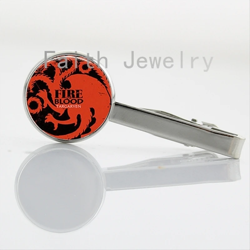 

Cool men jewelry House Targaryen Dragon Sigil tie clip case for Game of Thrones tie pins fire blood Targaryen gifts NS255