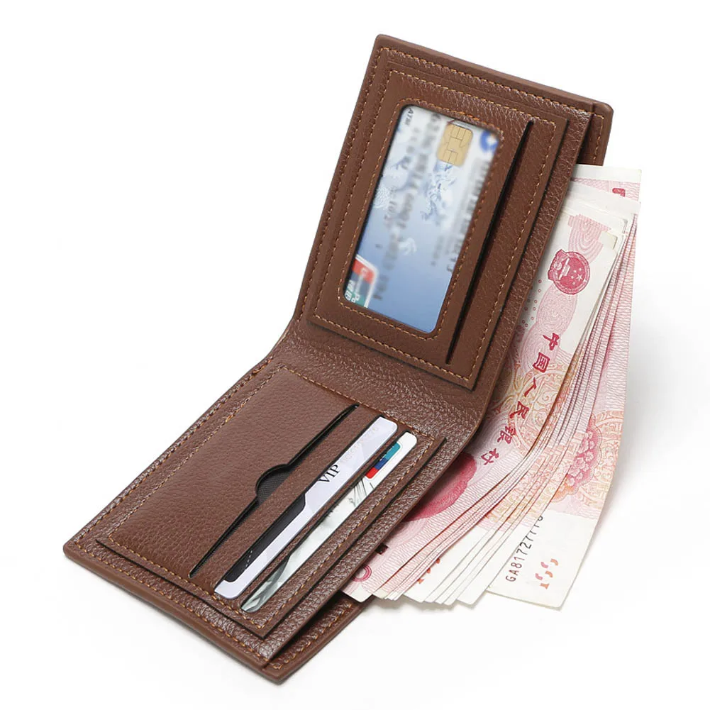 

Men Short Wallet PU Leather Purse Billfold Clutch Money Bag Card Holder LBY2018