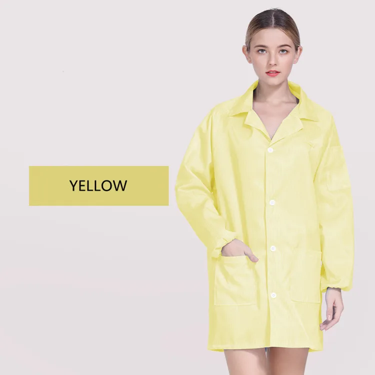 Сине-белая Пыленепроницаемая одежда мужская одежда мастерская краски Пыленепроницаемая одежда защитная одежда пальто дышащее - Цвет: Цвет: желтый
