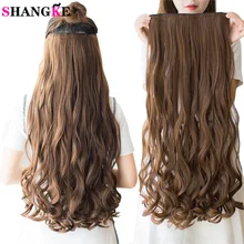 Grampo de shangke em uma extensão sintética do cabelo da parte. Longo ondulado resistente ao calor hairpiece. Coroa reta cinza rosa pedaço de cabelo