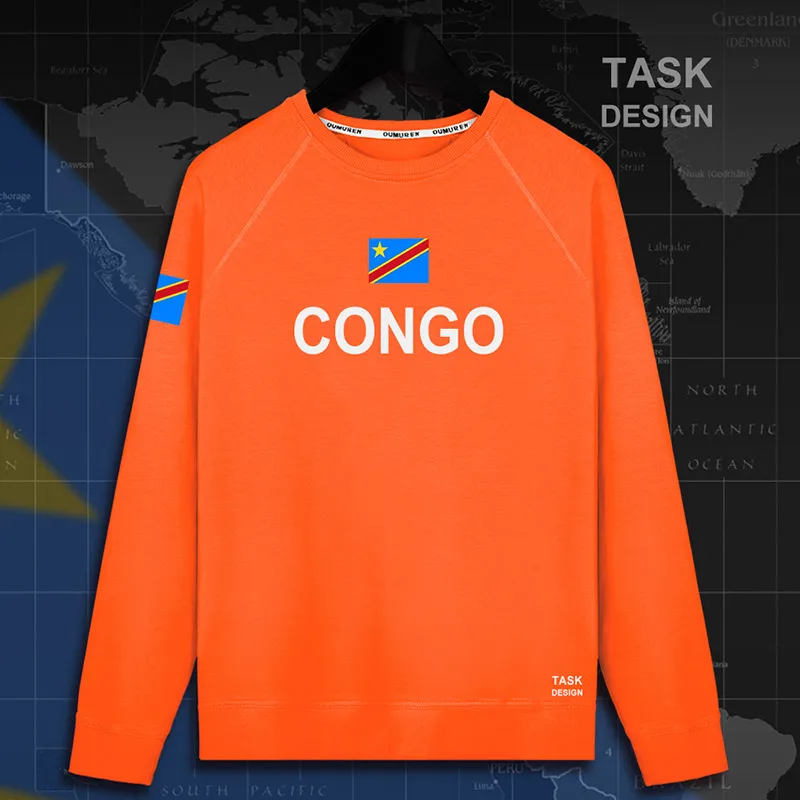 DR Congo COD DRC DROC Congo-Kinsha, мужская толстовка с капюшоном, пуловеры, толстовки, Мужская толстовка, новая уличная одежда, спортивная одежда - Цвет: roundneck-orange