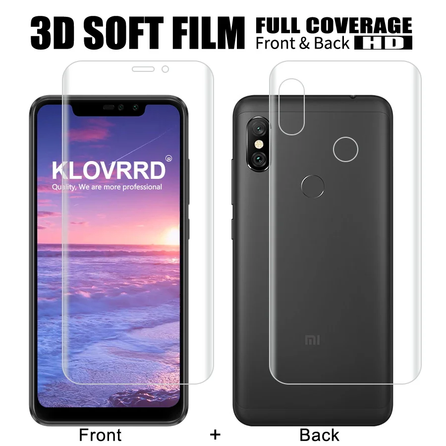 

Front + Back Soft Film For Xiaomi Mi Redmi Note 6 5 Pro Global Screen Full Cover Protector Silicone Hydrogel Sticker