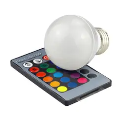 1 шт. E14 E27 RGB LED лампа AC110V 220 В 3 Вт светодиодный прожектор затемнения волшебный праздник RGB освещения + ИК-пульт дистанционного управления 16