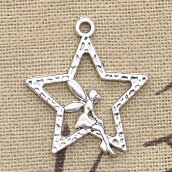

15pcs Charms Angel Star 30x24mm Antique Bronze Silver Color Pendants Making DIY Handmade Tibetan Bronze Silver Color Jewelry