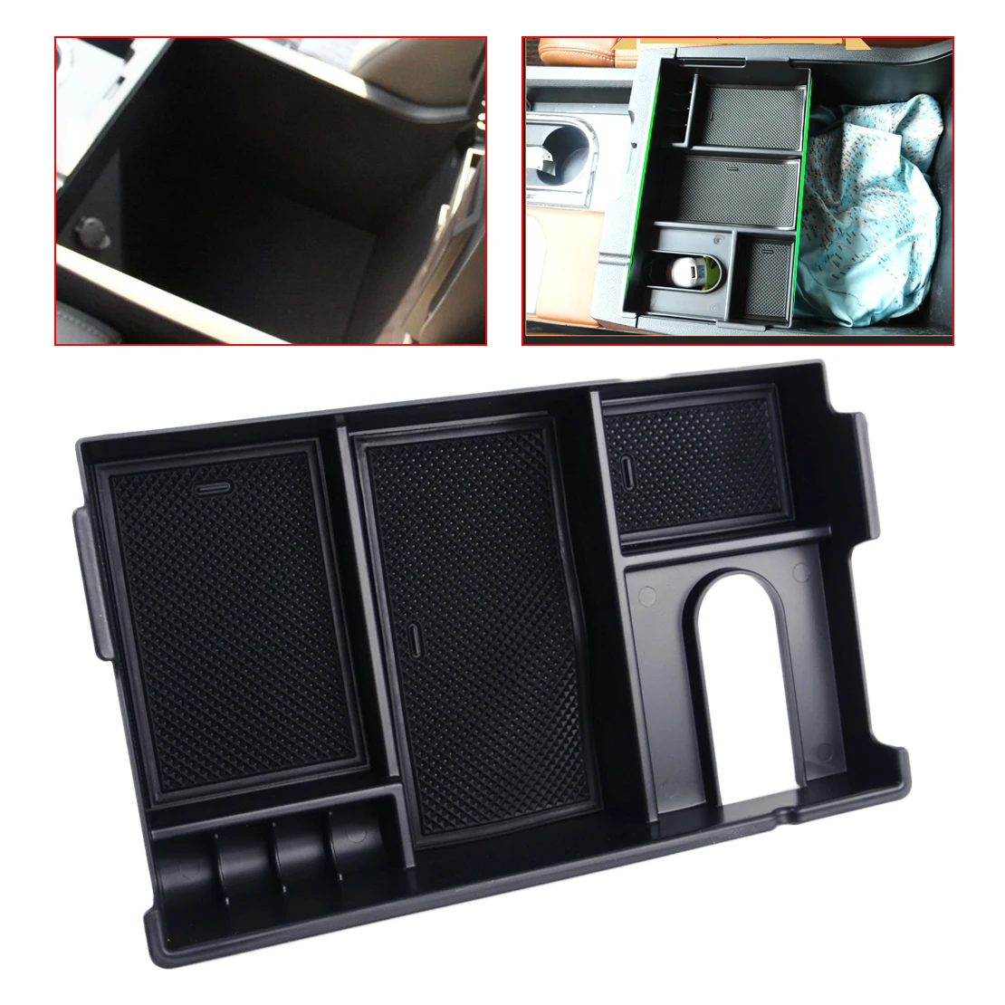 Center Console Storage Box Armrest Glove Tray Case For 2014-2018 Toyota Tundra