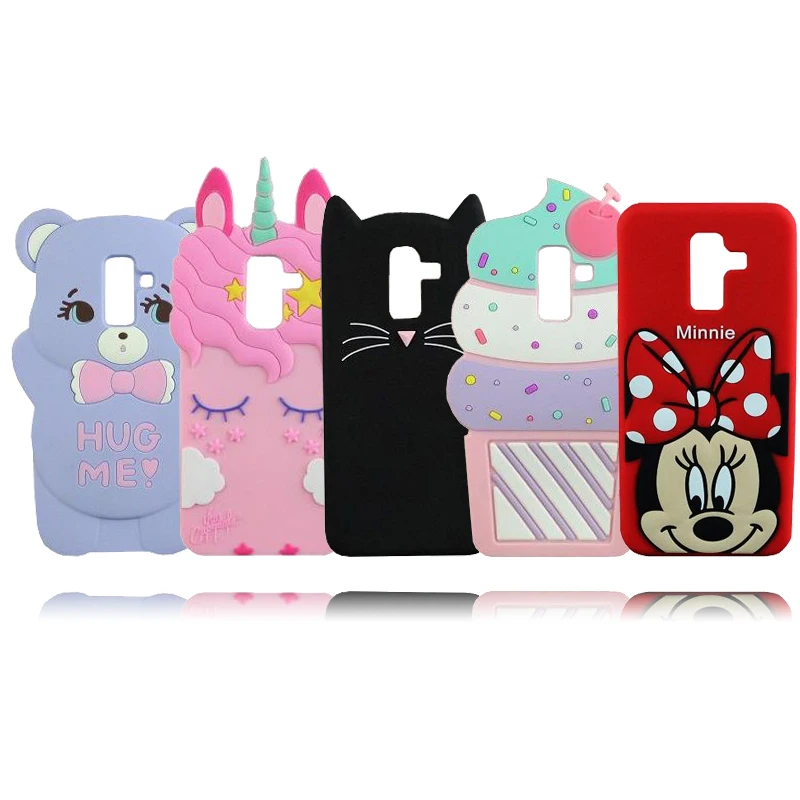 

Cartoon J8 Case Silicone Cat Minnie Stitch Unicorn 3D Back Cover Skin Cases For Samsung Galaxy J8 2018