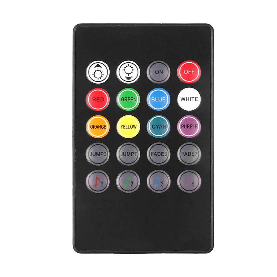 Атмосферная лампа для автомобиля 4x18 светодиодный 5050 RGB интерьерные огни неоновая лампа комплект музыка беспроводной ИК Контроль освещение