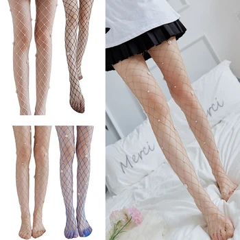 

Hot Sale Woman Flower Bead Leggings Stocking Pantyhose Anti Exposure Net Silk Hosiery Mesh