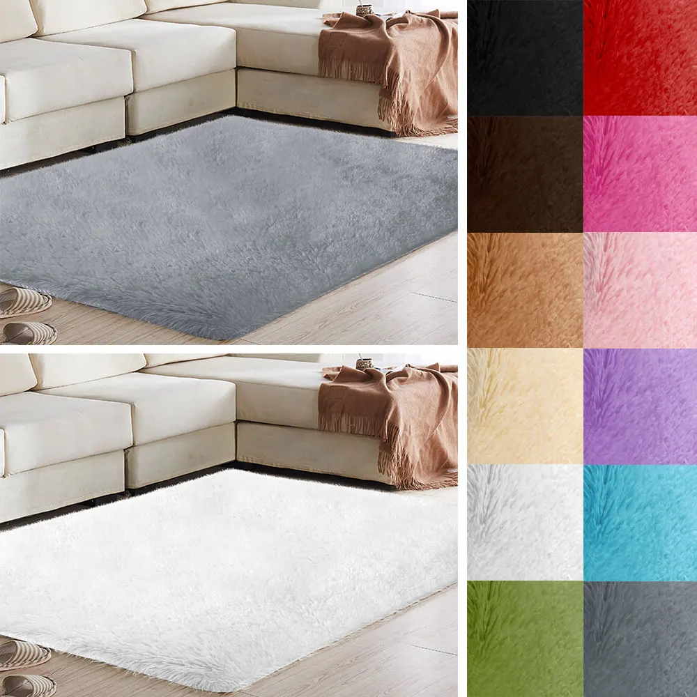 Area Rug Fluffy Rugs 160x200cm Multicolored Carpet Floor Decoration Living Room Home Sofa Warm Shaggy Bedroom Mat Anti-Skid