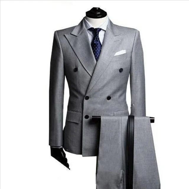 Peaked Lapel Double breasted Tuxedos Men/'s Wedding Business Party Tailor Made